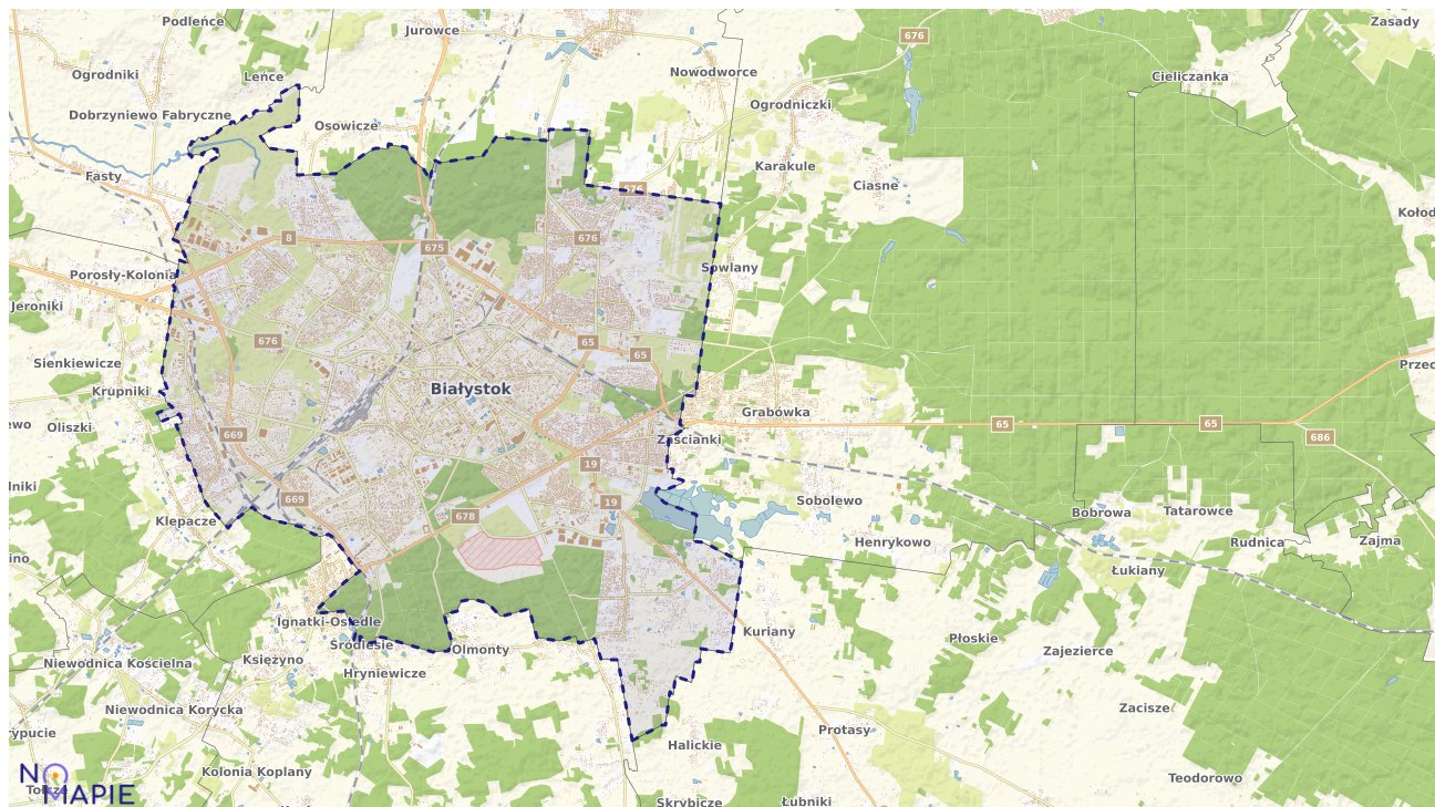 Mapa uzbrojenia terenu Białystoku
